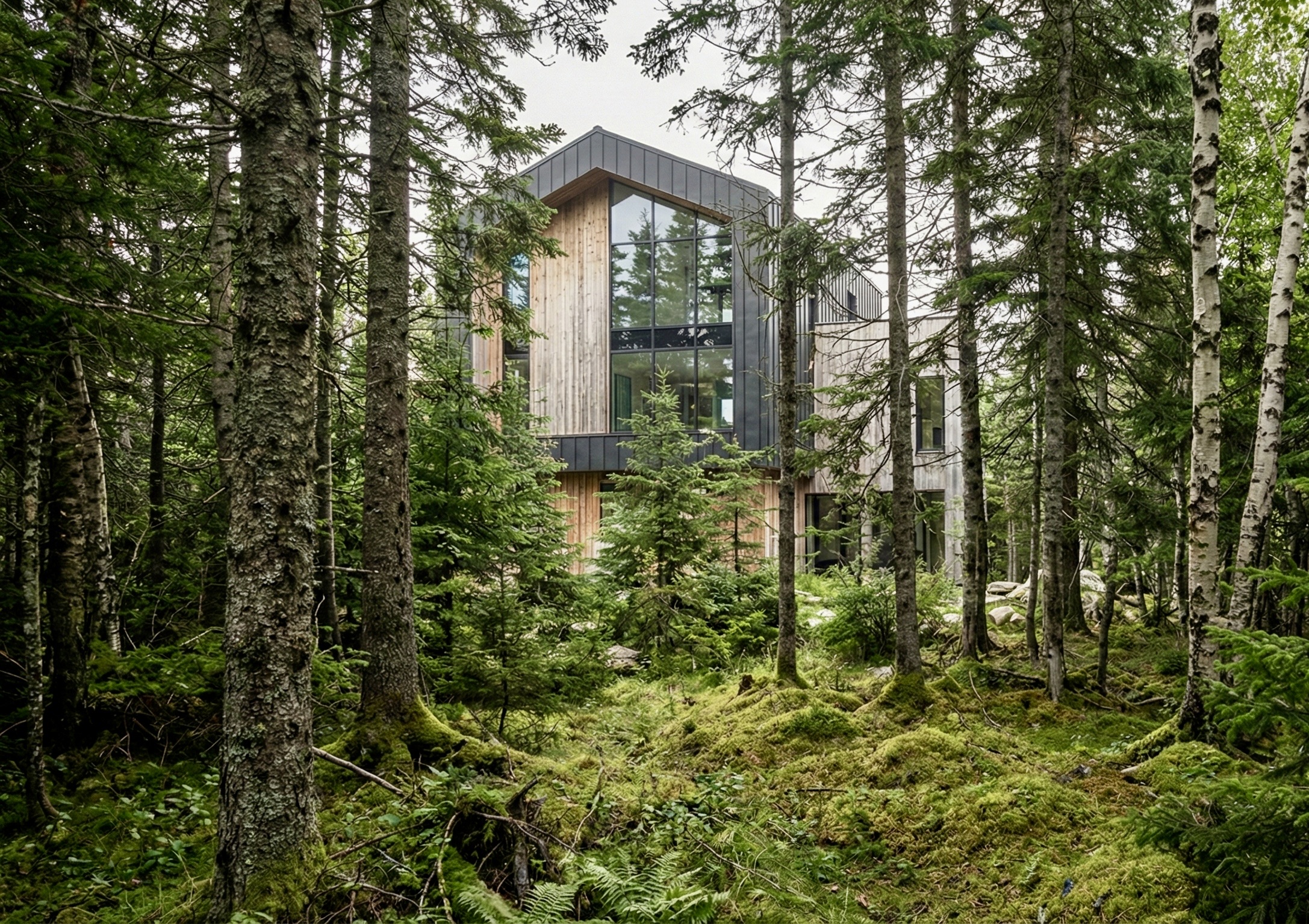 BHZA architect-led prefab home in the woods